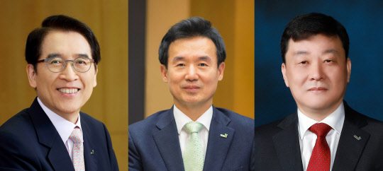 왼쪽부터 교보생명 신창재 회장, 윤열현 사장, 편정범 사장(교보생명 제공)